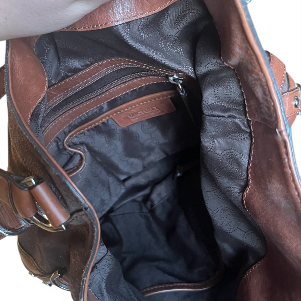 Michael Kors Brown Leather Distressed MILO Tote Bag | Vintage - Picture 7 of 10